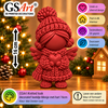 GSArt Knitted Look Meisje met Hart 16 cm &ndash; Kerst Engel Beeldje - Mat Donkerrood
