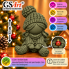 GSArt Knitted Look Meisje met Open Handjes 13 cm &ndash; Kerstdecoratie - Mat Donkergroen