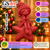GSArt Knitted Look Meisje op Ster 18 cm &ndash; Kerstdecoratie Beeldje - Mat Donkerrood