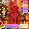 GSArt Knitted Look Zittend Meisje 15 cm &ndash; Kerstdecoratie Beeldje - Mat Donkerrood