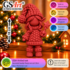 GSArt Knitted Look M&auml;dchen mit Sternenstab 18 cm &ndash; Weihnachtsdeko - Mat Donkerrood