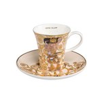 Goebel - Gustav Klimt | Kop en schotel De Verwachting | Porselein - 100ml - 12cm - met echt goud - 2 stuks
