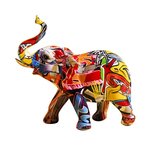 Graffiti Art Decoratief beeld Kleurrijke Olifant 24cm