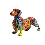 Graffiti Art Decoratief beeld Kleurrijke Teckel 17cm