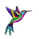 Metalen tuin / schutting hanger kolibri 01 (26cm)