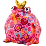 OP=OP Pomme Pidou Spaarpot Kikker Freddy Pink Medium 005 (17x17x15cm - Keramiek)