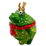 OP=OP Pomme Pidou Storage Jar Kerst Kikker Freddy 003 (15x15x15cm - Keramiek)