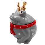 OP=OP Pomme Pidou Storage Jar Kerst Kikker Freddy 006 (15x15x15cm - Keramiek)