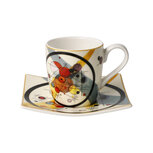 Goebel - Wassily Kandinsky | Kop en schotel Espresso Cirkels in cirkels | Porselein - 10cm - 100ml