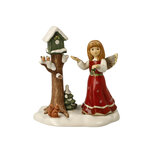 Goebel - Kerst | Decoratief beeld Engel Hemels bezoek | Aardewerk - 19cm