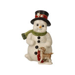 Goebel - No&euml;l | Statue / figurine d&eacute;corative Bonhomme de neige - Mon fid&egrave;le ami | Fa&iuml;ence - 12cm