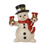 Goebel - No&euml;l | Statue d&eacute;corative Bonhomme de neige - D&eacute;cor&eacute;e pour No&euml;l | Fa&iuml;ence - 12cm