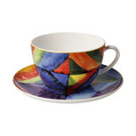 Goebel - Wassily Kandinsky | Kop en schotel Cappuccino Kleurstudie | Porselein - 19cm - 500ml