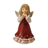 Goebel - Kerst | Decoratief beeld Engel Jij bent mijn lieverd Rood | Aardewerk - 14cm