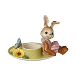 Goebel - Pasen | Windlicht / Theelicht Haas - Geniet van de lente| Aardewerk - 15cm - Paashaas - waxinelicht houder