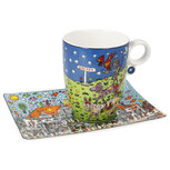 Goebel - James Rizzi | Kop en schotel All Roads Lead to Bremen | Porselein - 19cm - 400ml