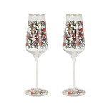 Goebel - Romero Britto | Champagne glazen set 2 stuks All We Need Is Love | Glas - 23cm - met echt goud