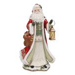 Goebel - Fitz and Floyd | Decoratief beeld Kerstman brengt geschenken | Aardewerk - 34cm - kerst