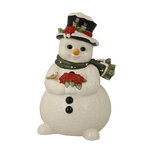 Goebel - Kerst | Decoratief beeld Sneeuwpop - In de besneeuwde tuin | Aardewerk - 22cm - Limited Edition - 2025