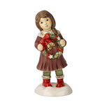 Goebel - Kerst | Decoratief beeld Meisje - Een krans voor Advent | Aardewerk - 14cm - 2025
