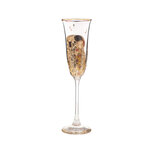 Goebel - Gustav Klimt | Champagne glas De Kus | Glas - 24cm - met echt goud - 100ml - 2 stuks