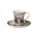 Goebel - Claude Monet | Kop en schotel Espresso De ekster | Porselein - 100ml - 2 stuks