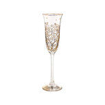 Goebel - Gustav Klimt | Champagne glas De Levensboom | Glas - 24cm - met echt goud - 100ml - 2 stuks