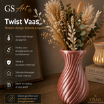 GSArt Twist Vaas 20 cm &ndash; Waterdichte 3D Geprinte Design Vaas - Zijde Rose Gold
