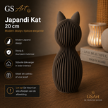 GSArt Japandi Kat 20 cm &ndash; Modern 3D Geprint Decoratiebeeld - Chocolade bruin