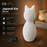 GSArt Japandi Kat 20 cm &ndash; Modern 3D Geprint Decoratiebeeld - Mat Wit