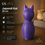 GSArt Japandi Kat 20 cm &ndash; Modern 3D Geprint Decoratiebeeld - Zijde Paars