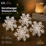 GSArt Kersthangers Sneeuwvlok &ndash; Set van 4 stuks - Mat Wit