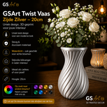 GSArt Twist Vaas 20 cm &ndash; Waterdichte 3D Geprinte Design Vaas - Zijde Zilver
