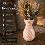 GSArt Twist Vaas 20 cm &ndash; Waterdichte 3D Geprinte Design Vaas - Zijde Roze