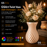 GSArt Twist Vaas 20 cm &ndash; Waterdichte 3D Geprinte Design Vaas - Zijde Champagne
