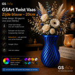 GSArt Twist Vaas 20 cm &ndash; Waterdichte 3D Geprinte Design Vaas - Zijde Blauw
