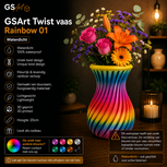 GSArt Twist Vaas Rainbow 01 &ndash; Waterdicht &ndash; 20 cm &ndash; Uniek Kleurverloop