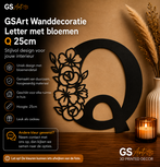 GSArt Wanddecoratie Letter met Bloemen &ndash; 25 cm - Q