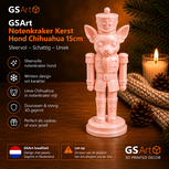 GSArt Notenkraker Kerst Hond Chihuahua 15 cm &ndash; Kerstdecoratie &ndash; 3D Geprint Beeld - Zijde Roze