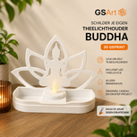 GSArt Schilder je eigen Theelichthouder Buddha &ndash; 3D Geprint &ndash; Inclusief LED