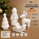 GSArt Schilder je eigen Kerstfiguren &ndash; 4 stuks &ndash; Kerst Knutselset 3D Geprint
