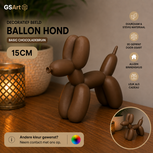 GSArt Decoratief Beeld Ballon Hond &ndash; 3D Geprint &ndash; Moderne Woondecoratie - 15cm Chocoladebruin
