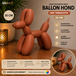 GSArt Decoratief Beeld Ballon Hond &ndash; 3D Geprint &ndash; Moderne Woondecoratie - 25cm Mat Terracotta