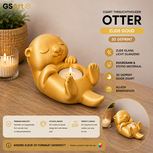 GSArt Theelichthouder Otter &ndash; Decoratieve Otter met LED Theelichtje &ndash; 3D Geprint - Zijde Goud