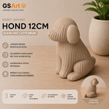 GSArt Japandi Hond &ndash; 3D Geprint Decoratiebeeld &ndash; Modern Japandi Woonaccessoire - 12cm Mat Lattebruin