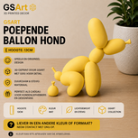 GSArt Decoratief Beeld Poepende Ballon Hond &ndash; Grappige Woondecoratie - 13cm Mat Geel