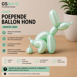 GSArt Decoratief Beeld Poepende Ballon Hond &ndash; Grappige Woondecoratie - 13cm Zijde Mint