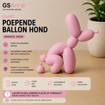 GSArt Decoratief Beeld Poepende Ballon Hond &ndash; Grappige Woondecoratie - 20cm Mat Roze