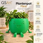 GSArt Plantenpot Flexi &ndash; Waterdichte 3D Geprinte Bloempot met Flexibele Benen - Bamboegroen