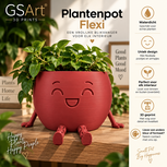 GSArt Plantenpot Flexi &ndash; Waterdichte 3D Geprinte Bloempot met Flexibele Benen - Mat Donkerrood